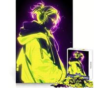 Rompecabezas Neon Anime Boy para Adultos, 1000 Piezas, Logic Boost Toy Group Joy Premium Edge, Sorpresa de cumpleaños (38x52cm)