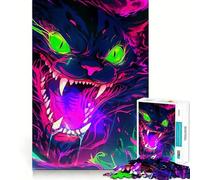 Rompecabezas Neon Cat con Dientes Afilados para Adolescentes, 1000 Piezas, diseño Relajante y fácil de armar, Regalo clásico (50x75cm)