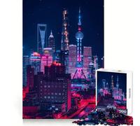 Rompecabezas Neon China de 1000 Piezas para Adolescentes Juguete de Habilidad para desarrollar Habilidades, diversión compartida, Corte preciso, decoración de Pared (38x52cm)