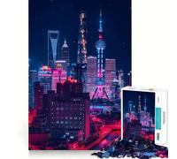 Rompecabezas Neon China para Adolescentes, 1000 Piezas, fortalece la Memoria, Alivia la tensión, Borde Liso, Sorpresa navideña (50x75cm)