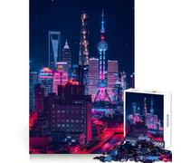 Rompecabezas Neon China para Adolescentes, 1000 Piezas, fortalece la Memoria, Alivia la tensión, Borde Liso, Sorpresa navideña (50x75cm)