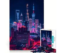 Rompecabezas Neon China para Adultos, 1000 Piezas, Juguete para desarrollar la Mente, Juego de ingenio, diseño y Montaje, Regalo Encantador (38x26cm)