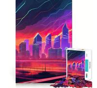Rompecabezas Neon City Night Life para Adolescentes, 1000 Piezas, para estimular la Memoria, Relajante y Divertido, para armar, (50x75cm)