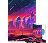 Rompecabezas Neon City Night Life para Adultos, 1000 Piezas, Logic Boost Toy Group, Joy Premium Edge, Sorpresa de cumpleaños (38x26cm)