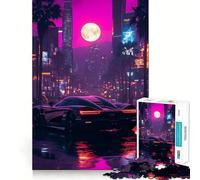 Rompecabezas Neon City y Coches Deportivos para Adultos, 1000 Piezas, Juguete para desarrollar la Mente, Juego de ingenio, diseño y Montaje, Regalo Encantador (38x26cm)