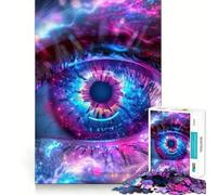 Rompecabezas Neon Cosmic Eye para Adultos, 1000 Piezas, Juguete de lógica Resistente, Juego Relajante, Borde Transparente, Regalo artístico (38x52cm)
