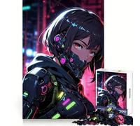 Rompecabezas Neon Cyber Assassin de 1000 Piezas para Adultos, Juguete para concentrarse y ejercitar la Mente, diversión silenciosa, Bordes Ajustados, artículo de Deseo de Papá Noel (38x52cm)