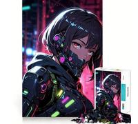 Rompecabezas Neon Cyber Assassin para Adultos, 1000 Piezas, Juguete Intelectual, Juego Relajante, decoración de Pared (50x75cm)