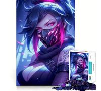 Rompecabezas Neon Cyber Warrior para Adultos, 1000 Piezas, Juguete para concentrarse, Relajarse, Bordes Ajustados, selección de Deseos de Santa Claus (38x26cm)
