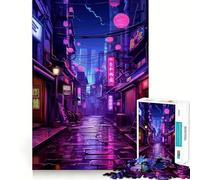 Rompecabezas Neon Cyberpunk Japan para Adolescentes, 1000 Piezas, Juguete Mental, diversión, Corte Premium, Regalo Original (38x26cm)