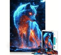 Rompecabezas Neon Cyberpunk Wolf de 1000 Piezas para Adultos Mejora la Memoria, Tiempo de relajación, diseño para armar, Regalo Premium (50x75cm)