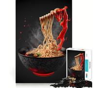 Rompecabezas neón de Ramen Japan para Adultos, 1000 Piezas, fortalecen la Memoria, alivian la ansiedad, Bordes Suaves, cálida Sorpresa (38x52cm)