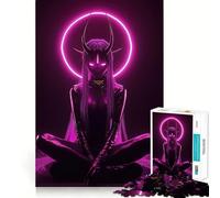 Rompecabezas Neon Demon Girl de 1000 Piezas para Adolescentes Ayuda a desarrollar la Memoria, diseño fácil de armar, Regalo conmovedor (38x26cm)