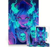 Rompecabezas Neon Demon Girl de 1000 Piezas para Adolescentes Juguete Inteligente y fácil de Usar Corte preciso Regalo increíble (50x75cm)