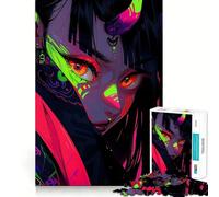 Rompecabezas Neon Demon Girl de 1000 Piezas para Adolescentes Juguete Inteligente y fácil de Usar Corte preciso Regalo increíble (38x52cm)