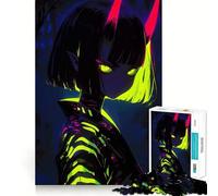 Rompecabezas Neon Demon Girl de 1000 Piezas para Adultos, Juguete para ejercitar la Mente, diseño Divertido y silencioso, Regalo Original (38x26cm)