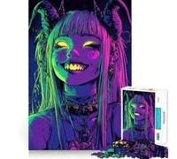 Rompecabezas Neon Demon Girl de 1000 Piezas para Adultos Mejora la Memoria, Tiempo de relajación, diseño para armar, Regalo Premium (38x52cm)