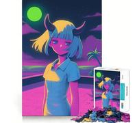Rompecabezas Neon Demon Girl para Adultos, 1000 Piezas, Logic Boost Toy Group, Joy Premium Edge, Sorpresa de cumpleaños (50x75cm)