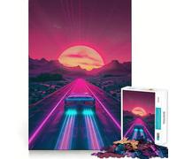 Rompecabezas Neon Desert Drive de 1000 Piezas para Adultos, Ideal para ejercitar la Memoria, Divertido para armar en casa, (38x26cm)