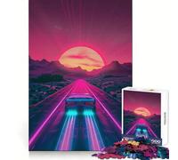 Rompecabezas Neon Desert Drive de 1000 Piezas para Adultos Juguete para ejercitar la Mente Fácil de armar Regalo de Temporada (50x75cm)