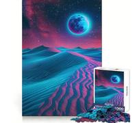 Rompecabezas Neon Desert Night Luminiscente para Adolescentes, 1000 Piezas, Juguete de Lógica, Divertido, Corte de Precisión, Regalo Conmovedor (50x75cm)