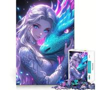 Rompecabezas Neon Dragon Girl para Adolescentes, 1000 Piezas, Juguete de lógica, diversión Casual, Corte de precisión, Regalo conmovedor (38x52cm)
