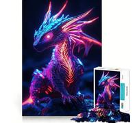 Rompecabezas Neon Dragon Teenagers de 1000 Piezas, Juguete Inteligente para Jugar en Interiores, con Bordes Lisos, de la colección Art (38x26cm)