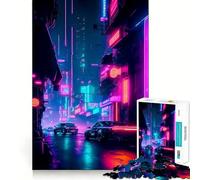 Rompecabezas Neon Drive de 1000 Piezas para Adultos: 1000 Piezas, 100% de Habilidad Mental, 38x26cm