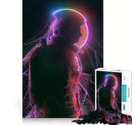 Rompecabezas Neon Explosion de 1000 Piezas para Adultos Rompecabezas Que estimula la Memoria Divertido y Relajante Bordes limpios Artículo de Santa Claus (38x26cm)