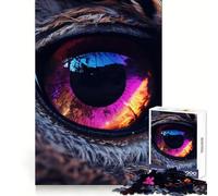 Rompecabezas Neon Eye of The Owl de 1000 Piezas para Adultos Juego Inteligente, Divertido y Relajante Diseño para armar Regalo Elegante (50x75cm)