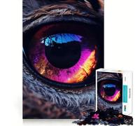 Rompecabezas Neon Eye of The Owl de 1000 Piezas para Adultos Juego Inteligente, Divertido y Relajante Diseño para armar Regalo Elegante (50x75cm)