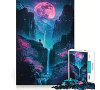 Rompecabezas Neon Fantasy Mountain Lake para Adultos, 1000 Piezas, Juguete Inteligente para Jugar en Interiores, Corte Limpio, (38x52cm)
