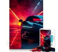 Rompecabezas Neon Ferrari Cool para Adultos, 1000 Piezas, ejercita la Mente, Divertido, con Bordes precisos, Regalo Creativo (38x26cm)