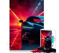 Rompecabezas Neon Ferrari Cool para Adultos, 1000 Piezas, Juguete Intelectual, Alivio del estrés, Corte preciso, (38x52cm)