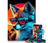 Rompecabezas Neon Fox para Adultos, 1000 Piezas, Juguete de Habilidad, Alivio de tensión, Corte preciso, Regalo preciado (38x52cm)