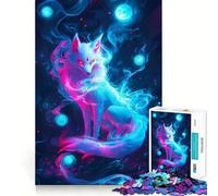 Rompecabezas Neon Fox Spirit de 1000 Piezas para Adolescentes, Juguete antiestrés, Bordes precisos, (50x75cm)