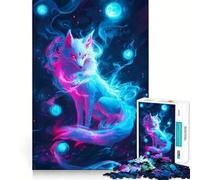 Rompecabezas Neon Fox Spirit de 1000 Piezas para Adultos Juego Inteligente, fácil de armar, diseño Sorprendente y sin estrés (38x26cm)