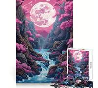 Rompecabezas Neon Full Moon Rising de 1000 Piezas para Adolescentes: Juego Relajante y Divertido, diseño nítido, Regalo Encantador (38x26cm)