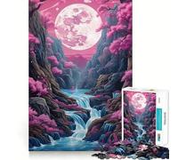 Rompecabezas Neon Full Moon Rising de 1000 Piezas para Adolescentes: Juego Relajante y Divertido, diseño nítido, Regalo Encantador (38x26cm)
