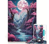 Rompecabezas Neon Full Moon Rising de 1000 Piezas para Adolescentes: Juguete para ejercitar la Mente, Tiempo en Familia, Arte, Montaje, Regalo Creativo (38x52cm)