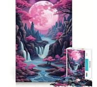 Rompecabezas Neon Full Moon Rising de 1000 Piezas para Adultos Juego Inteligente, Divertido y Relajante Diseño para armar Regalo Elegante (38x52cm)