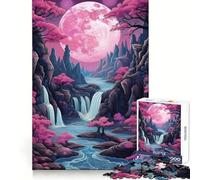 Rompecabezas Neon Full Moon Rising de 1000 Piezas para Adultos Juego Inteligente, Divertido y Relajante Diseño para armar Regalo Elegante (38x52cm)