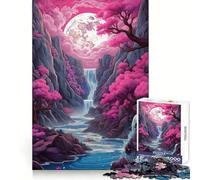 Rompecabezas Neon Full Moon Rising de 1000 Piezas para Adultos: Juguete para ejercitar la Mente, diseño Divertido y silencioso, Ideal para armar, Regalo Original (38x52cm)
