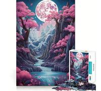 Rompecabezas Neon Full Moon Rising de 1000 Piezas para Adultos: Mejora la Memoria, Proporciona Momentos de Paz, Bordes Finos y es un Regalo Ideal para Pedir un Deseo a Santa Claus (50x75cm)
