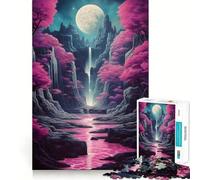 Rompecabezas Neon Full Moon Rising de 1000 Piezas para Adultos y Adolescentes Desarrolla la Capacidad Cerebral Diseño Elegante Regalo Ideal (38x52cm)