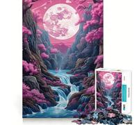 Rompecabezas Neon Full Moon Rising para Adolescentes, 1000 Piezas, Juguete de lógica, diversión Familiar, Corte de precisión, (50x75cm)