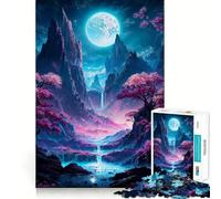 Rompecabezas Neon Full Moon Valley para Adolescentes, 1000 Piezas, Juguete para ejercitar la Mente, Actividad artística para armar en casa, (38x26cm)