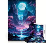 Rompecabezas Neon Full Moon Valley para Adolescentes, 1000 Piezas, Juguete para ejercitar la Mente, Actividad artística para armar en casa, (38x26cm)