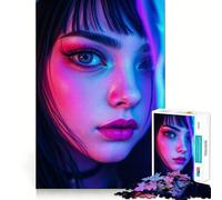 Rompecabezas Neon Gamer Girl de 1000 Piezas para Adolescentes, Juguete para ejercitar la Mente, Actividad en casa, Bordes precisos, Lista de Deseos de Santa Claus (38x26cm)