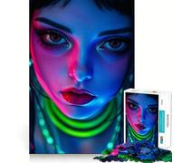 Rompecabezas Neon Gamer Girl de 1000 Piezas para Adolescentes, Juguete para ejercitar la Mente, Juego Relajante, Arte de ensamblaje, Regalo Festivo (50x75cm)